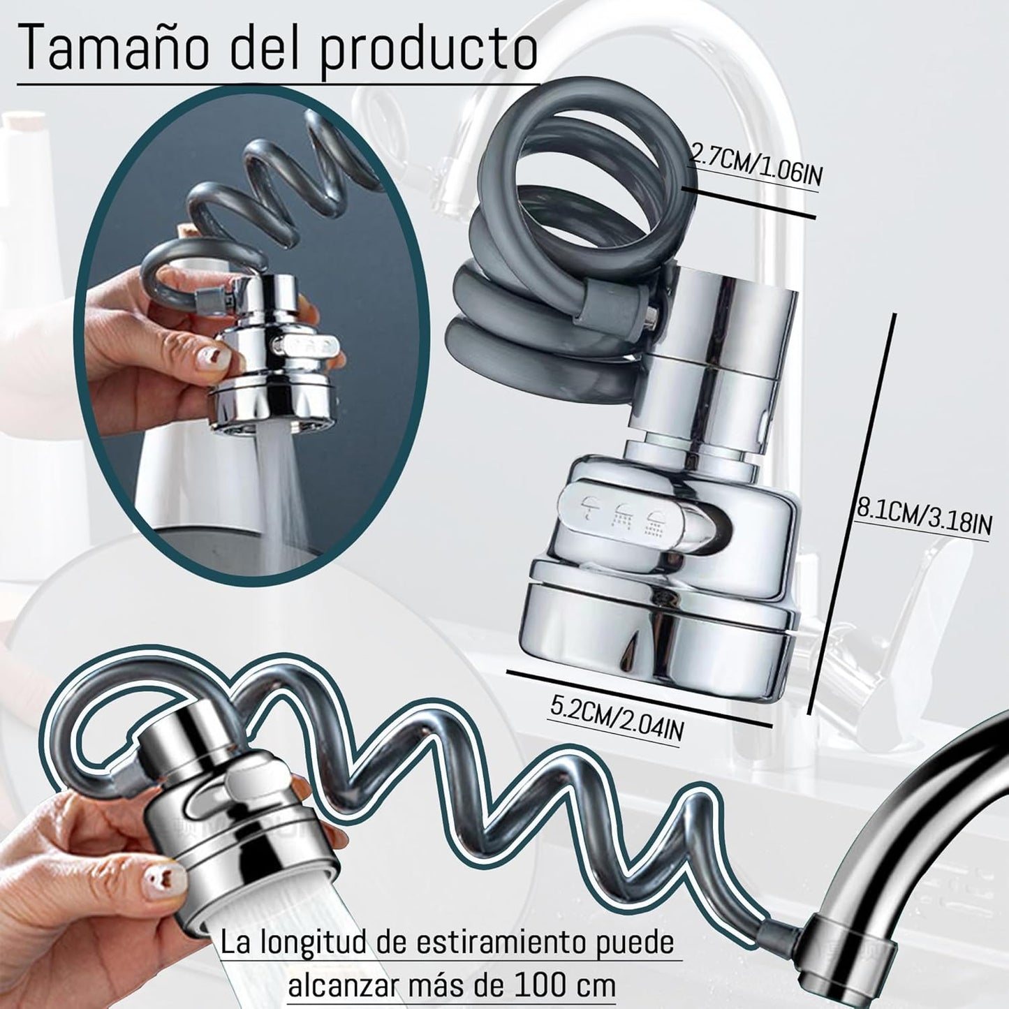 Extensor con Regulador de Flujo para Grifo + Envío gratis