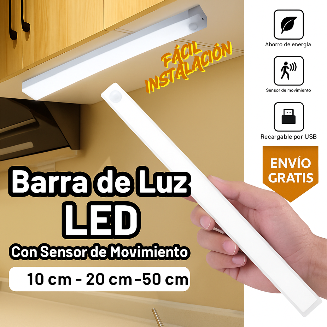 Barra de Luz LED Blanca con Sensor + ENVIO GRATIS