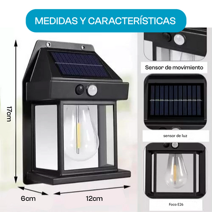 APLIQUE SOLAR TIPO FAROL VINTAGE