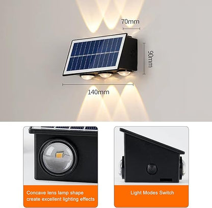 Aplique Solar para Muro Exterior 6 LED