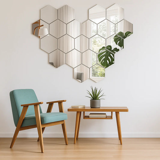 KIT 3 ESPEJOS ADHESIVOS HEXAGONALES + ENVIO GRATIS