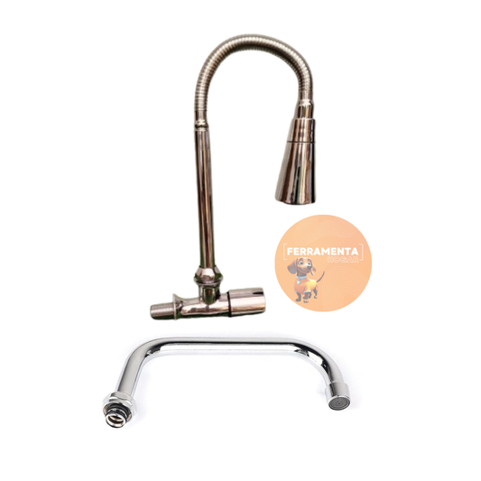 CANILLA DE PARED + ADAPTADOR FLEXIBLE