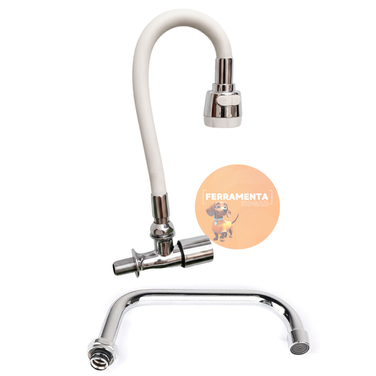 CANILLA DE PARED + ADAPTADOR FLEXIBLE DE COLORES