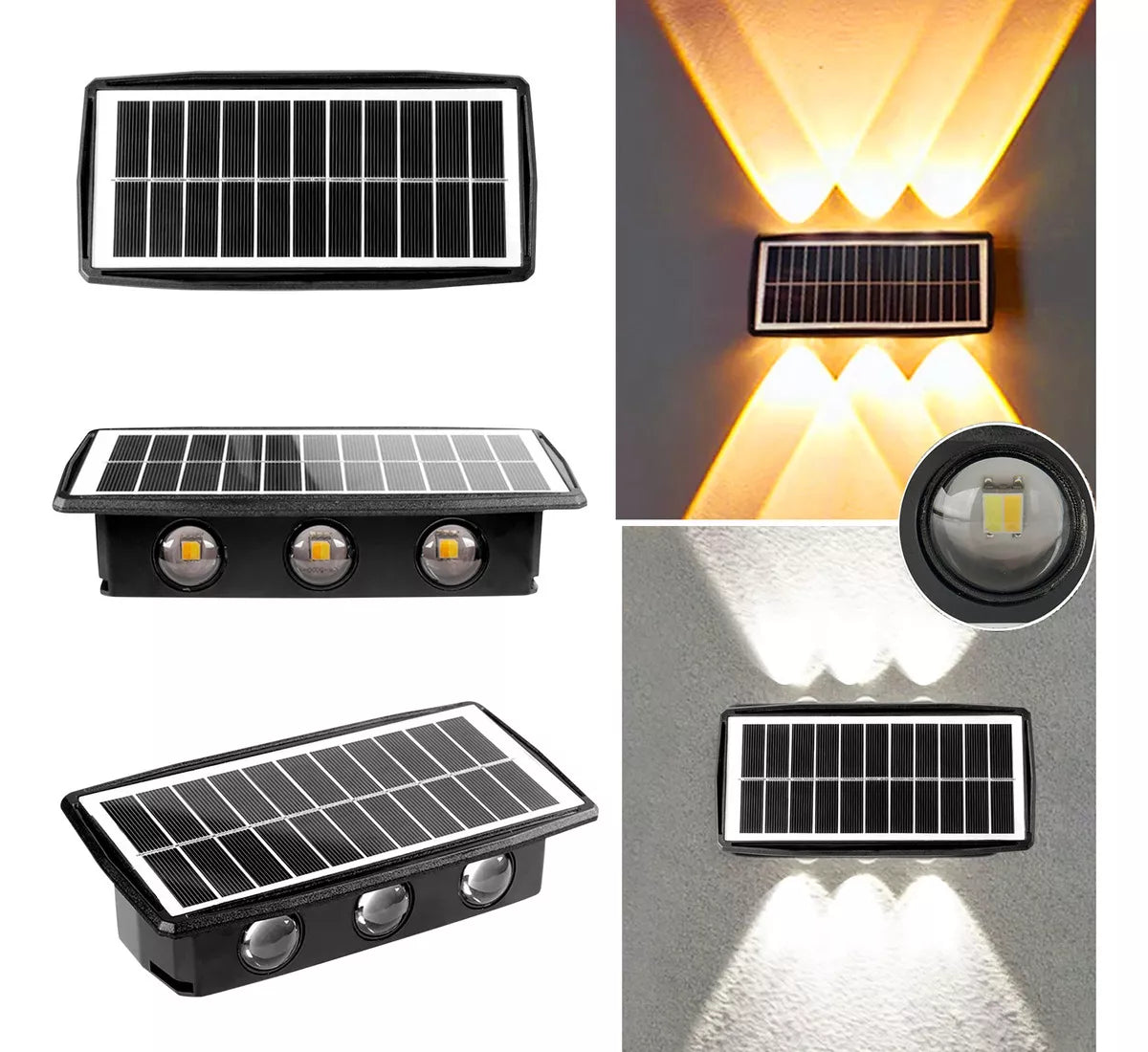 Aplique Solar para Muro Exterior 6 LED