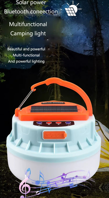 Lámpara Solar para Camping con Parlante.
