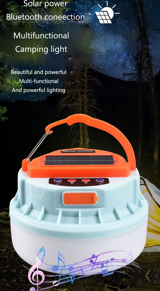 Lámpara Solar para Camping con Parlante.