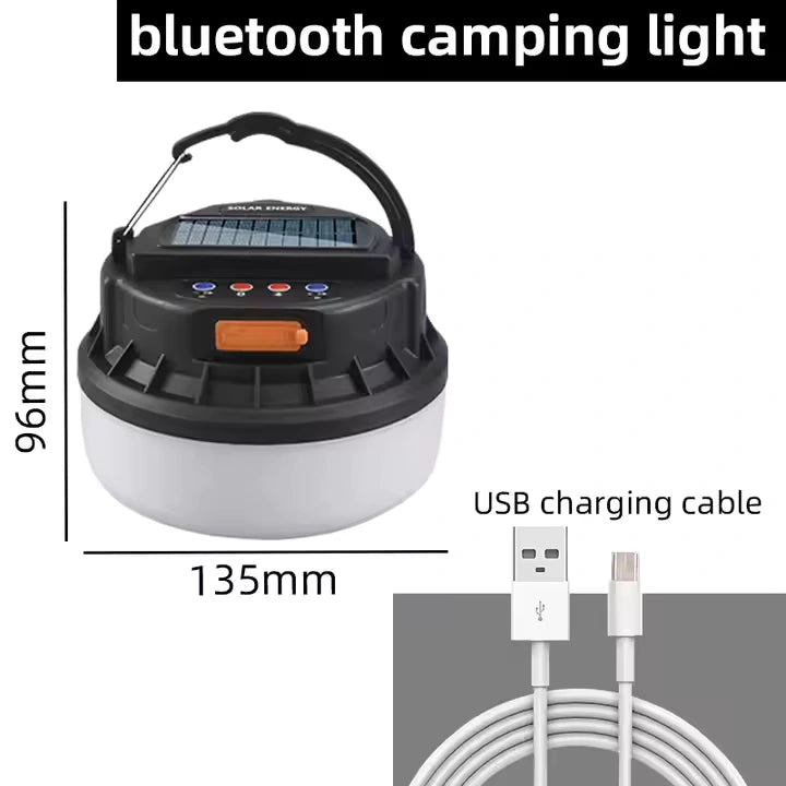 Lámpara Solar para Camping con Parlante.