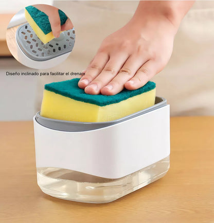 Porta Esponja Con Dispenser De Jabon